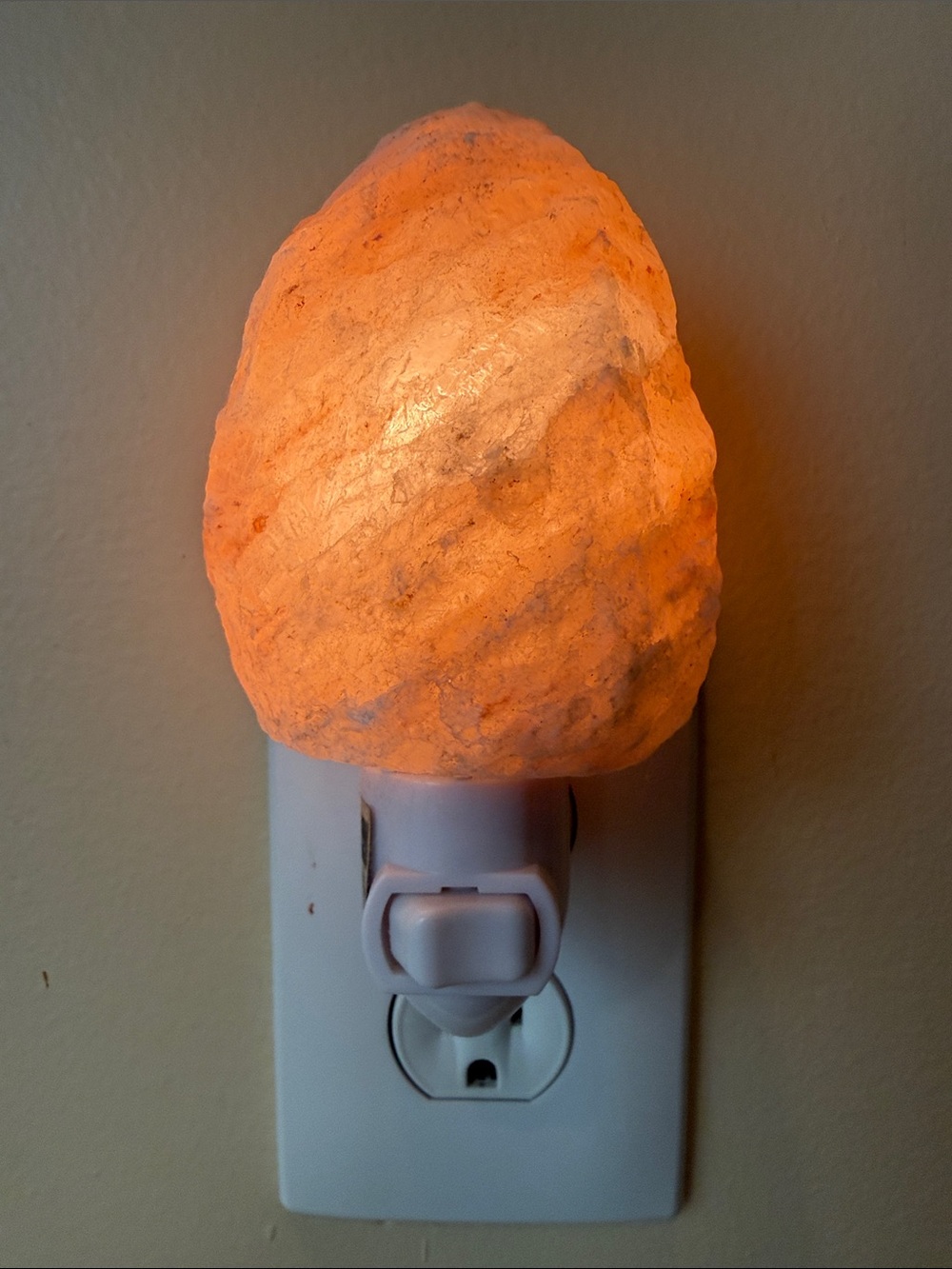 Plug-In Himalayan Salt Night Light - Warm Orange Glow